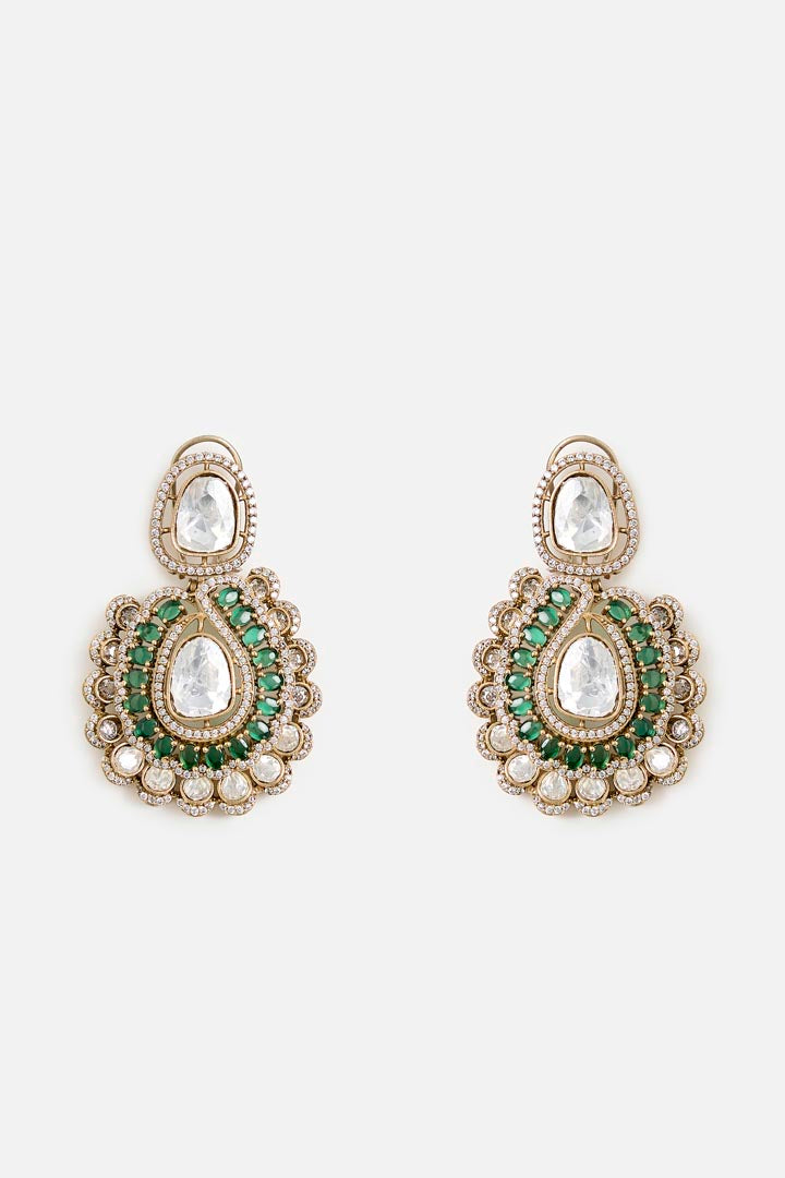 Elegant Green Kundan Choker Set with Earrings