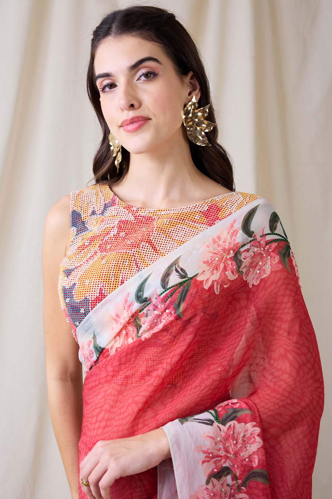 Ravya embellished pre-stitched saree set SP4683