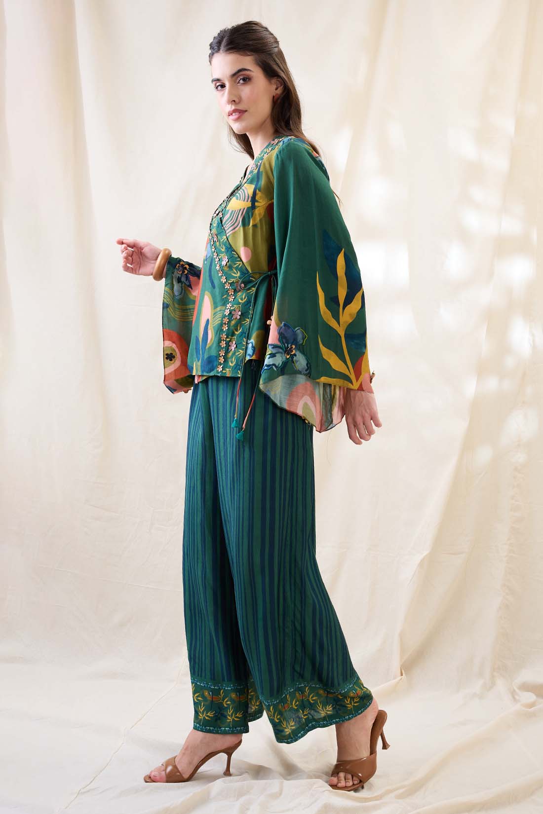 Flora embellished angarkha set  SP4707