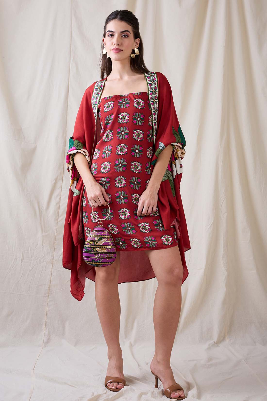 Gulzaar printed dress with jacket SP4741