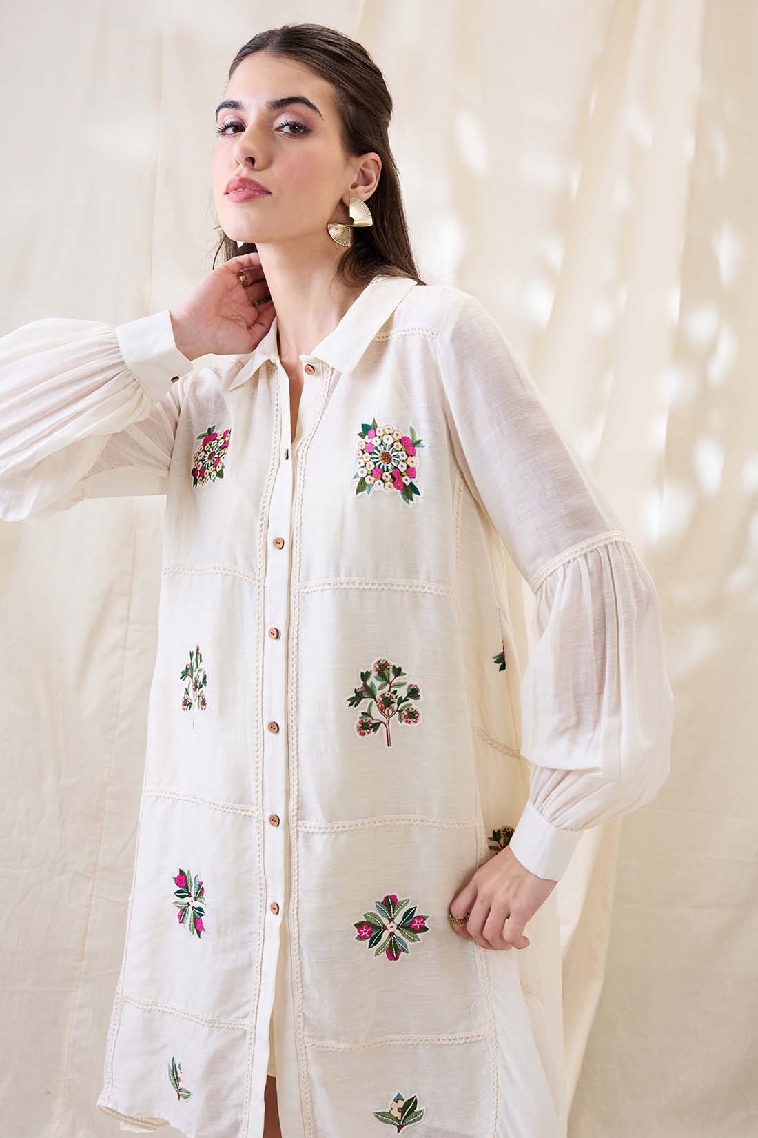 Gulzaar appliqued A-line dress SP4771