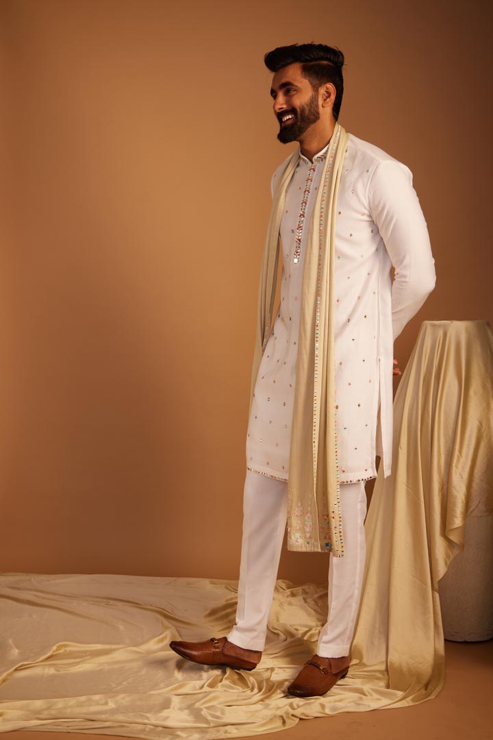 Image of Pearl White Kurta Set