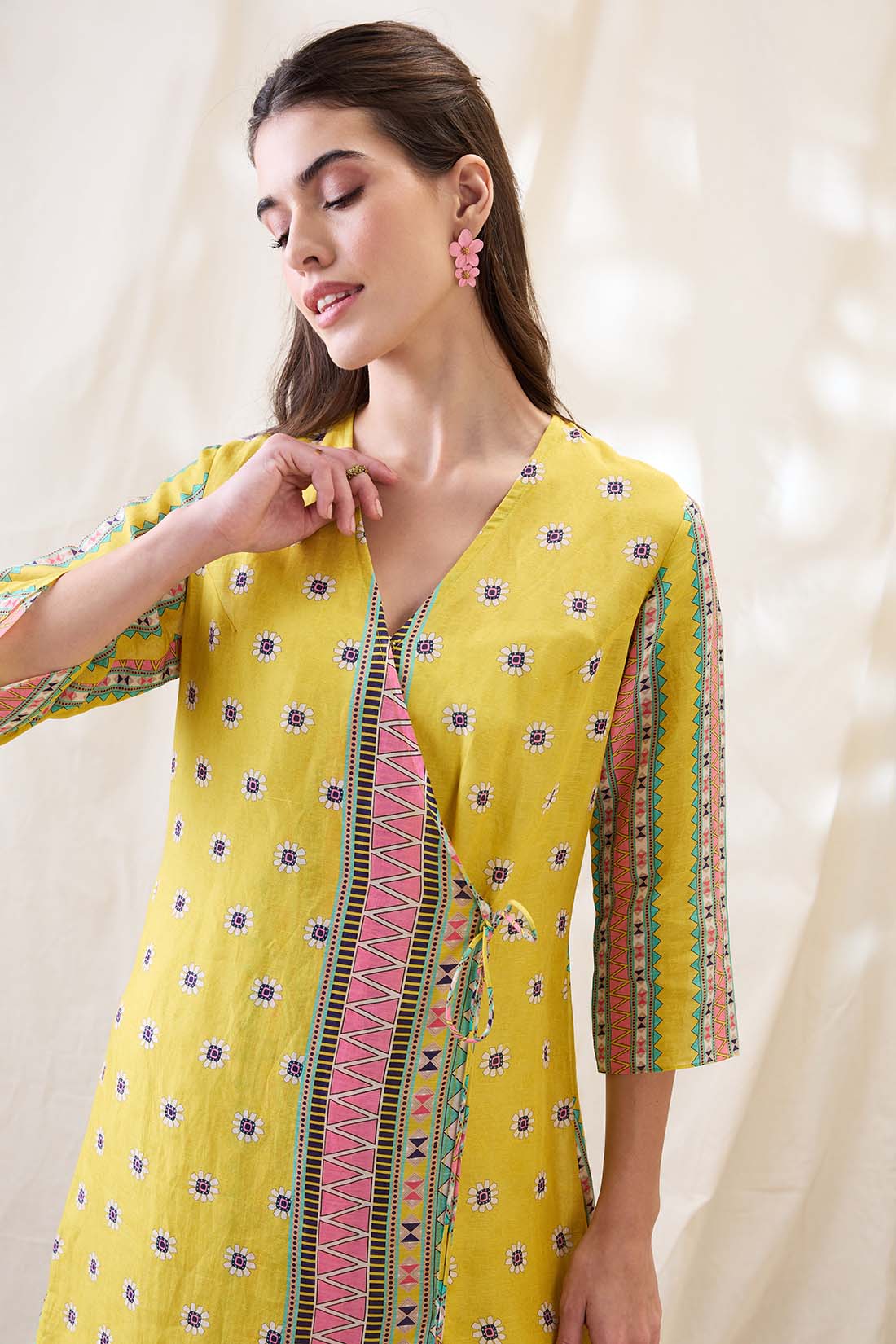 Nooma printed fron overlapped dress SP4782