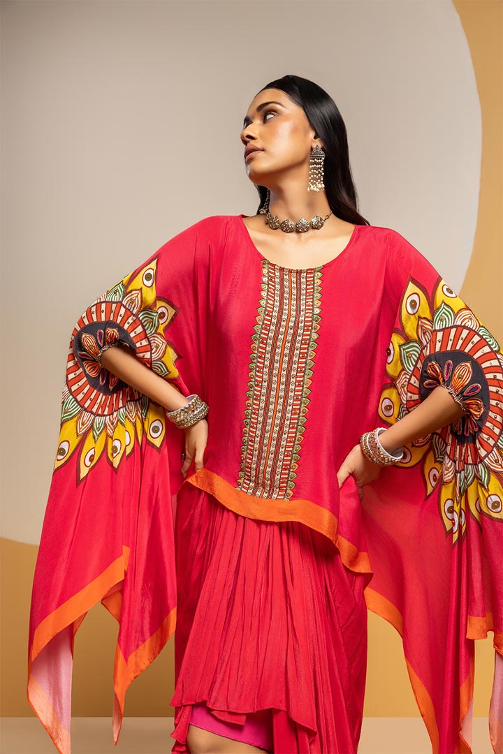 Taarani embellished  drape skirt  setSP4825