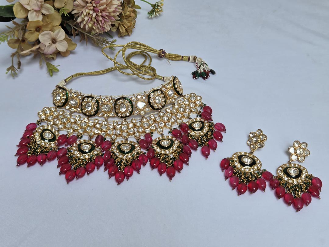 Bridal Kundan Set with Red Beads