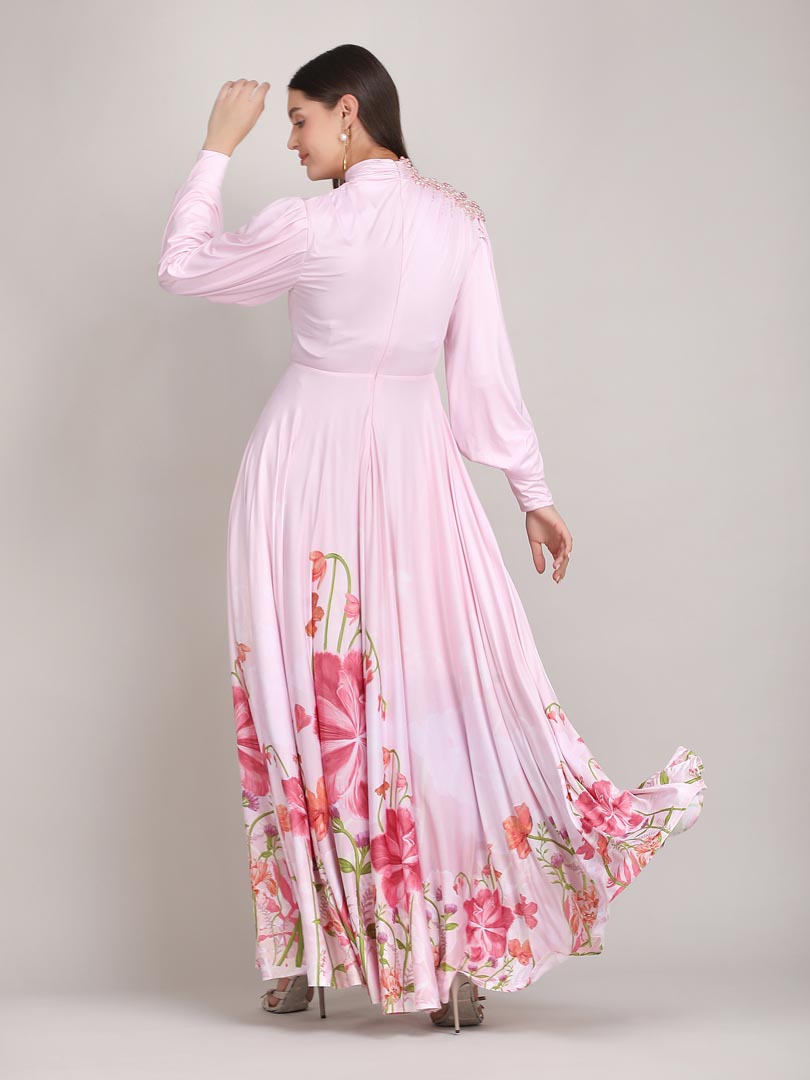 Faux Cosmos Sky base Printed cape Dress