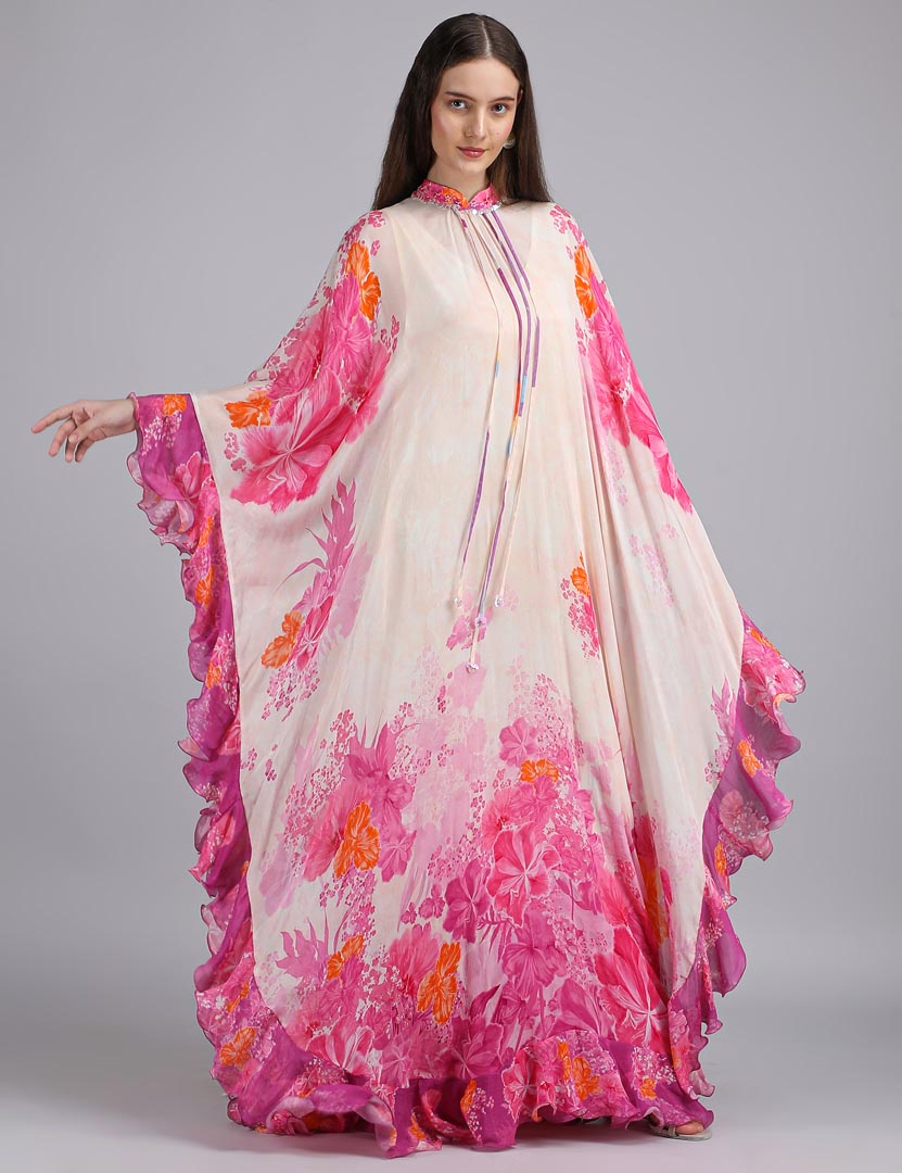 Floral Fantasy placement print kaftan