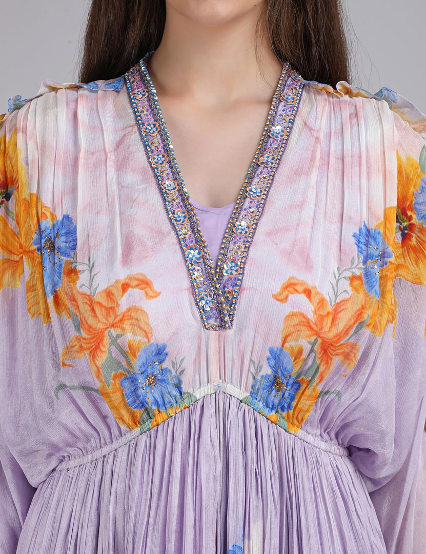 Amethyst Bloom Printed kaftan