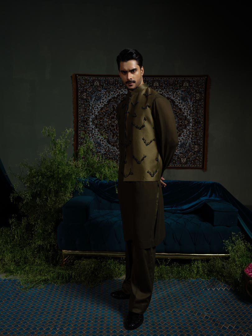 Olive Zipper Bundi set