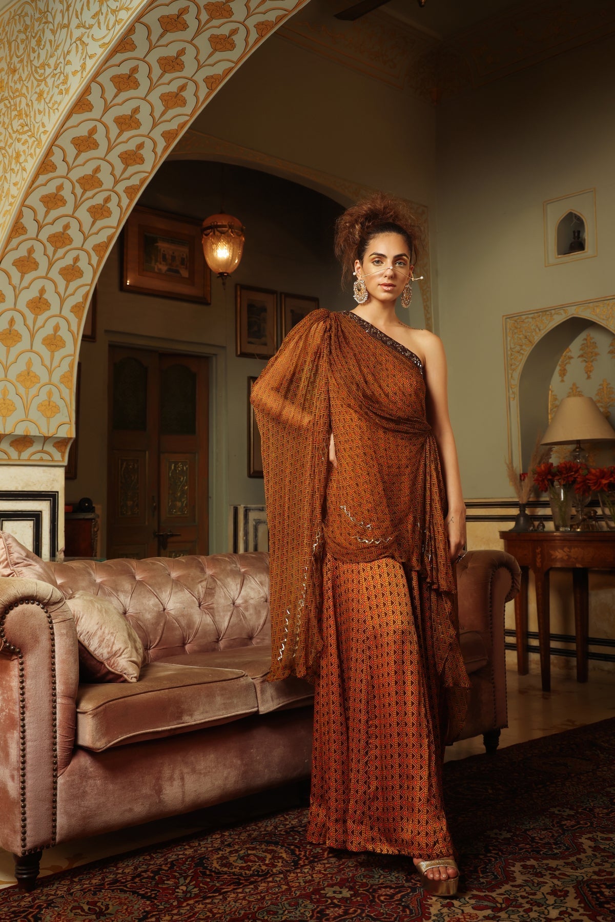 Image of Dilruba trevron dhaani  toga jumpsuit