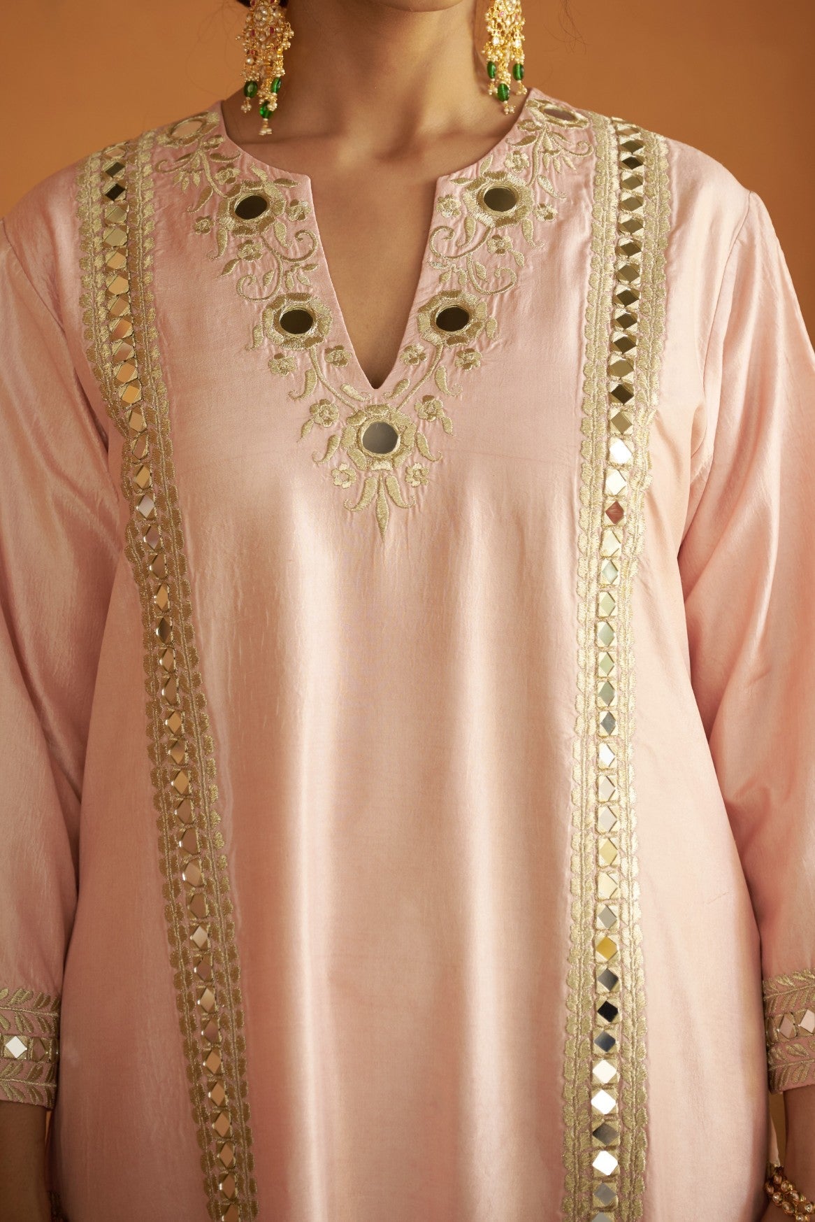Mirror work jari princess line Kurta Set