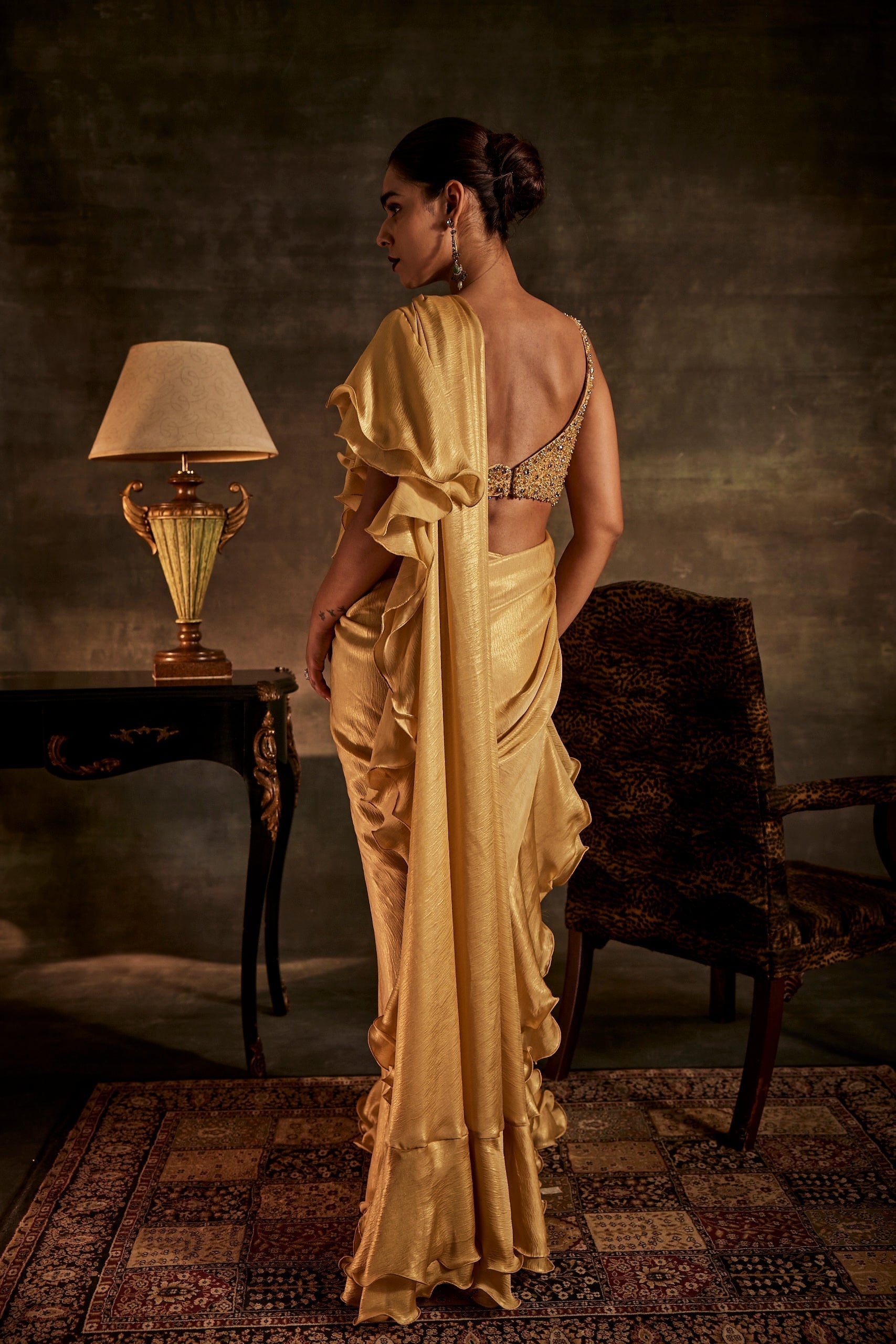 Image of GOLD DRAPE SAREE