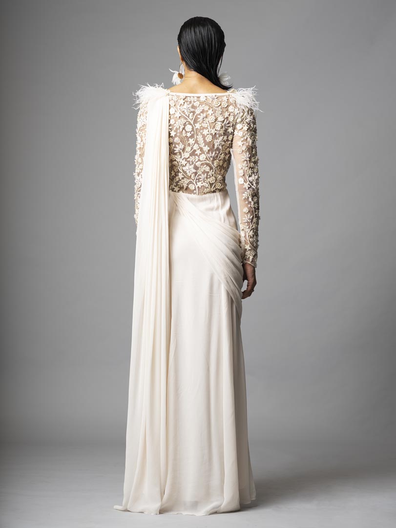 Ivory Eirene Saree Gown