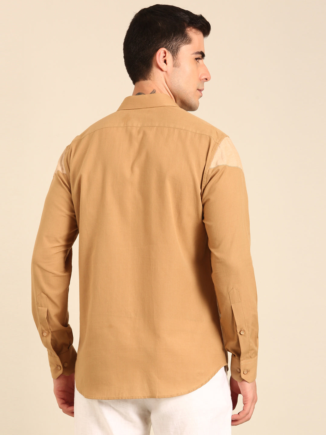 Beige-Khaki Malai Cotton Shirt