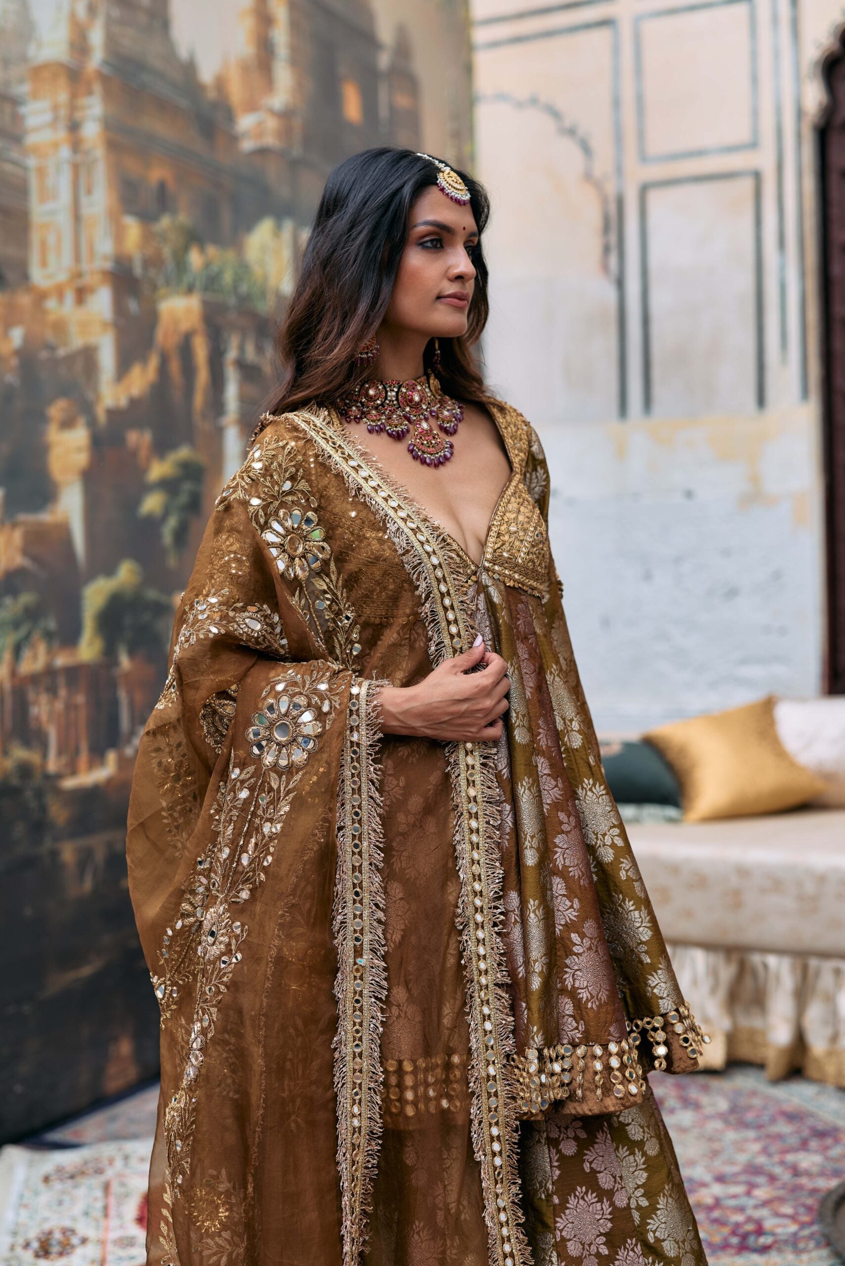 Shriphal Peplum Sharara Set