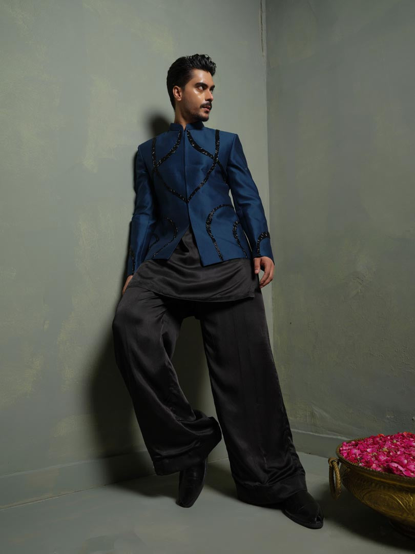 Midnight Bandhgala Set