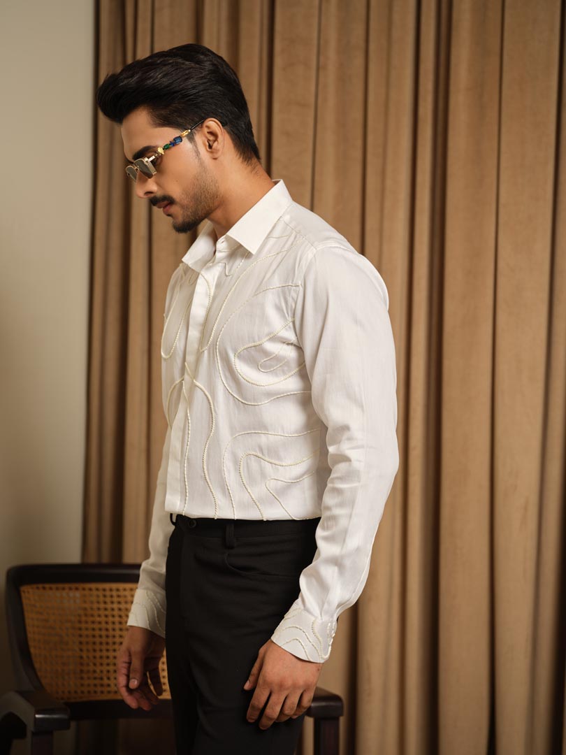 Ivory Contour Party Shirt