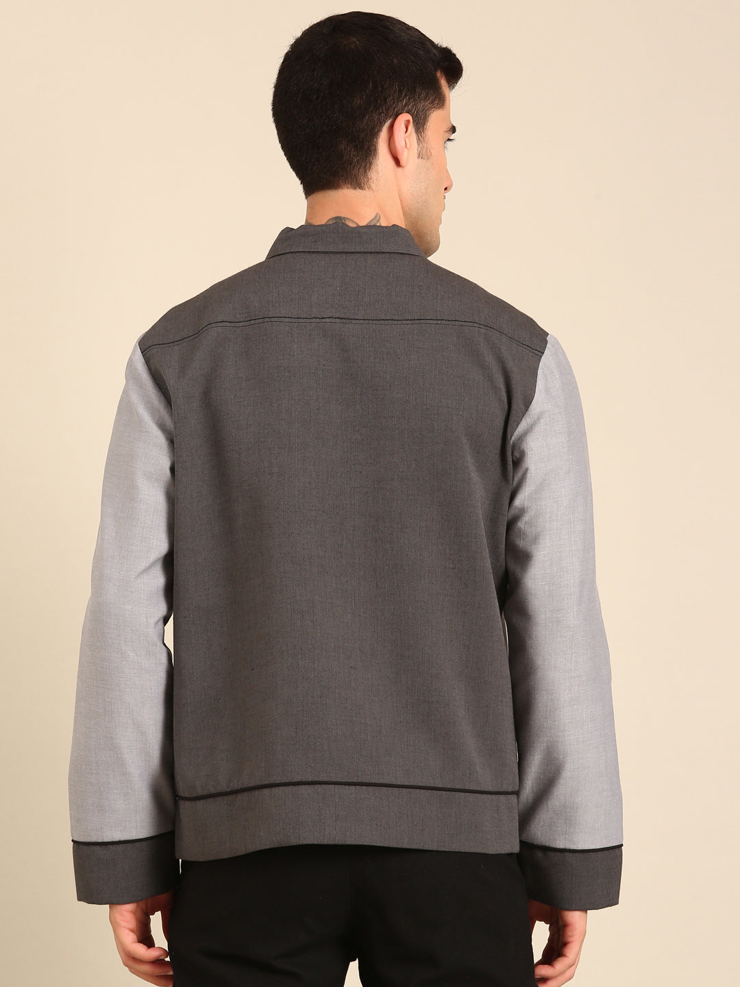 Grey Malai Cotton Bomber Jacket