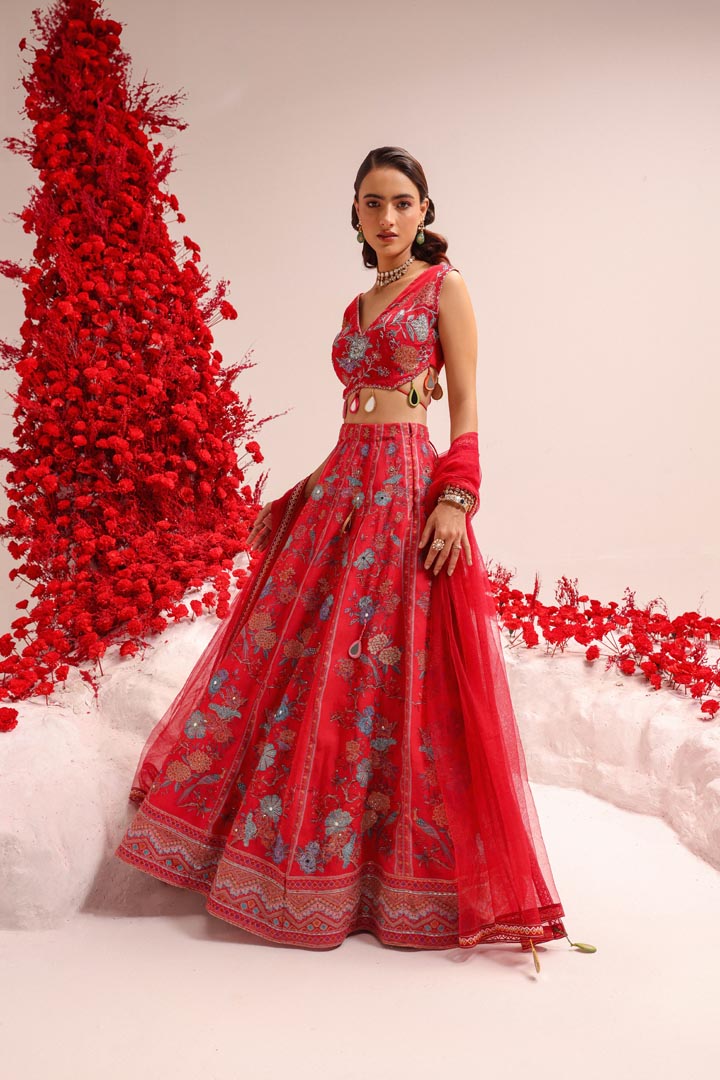 Image of Khwaish fuschia lehenga