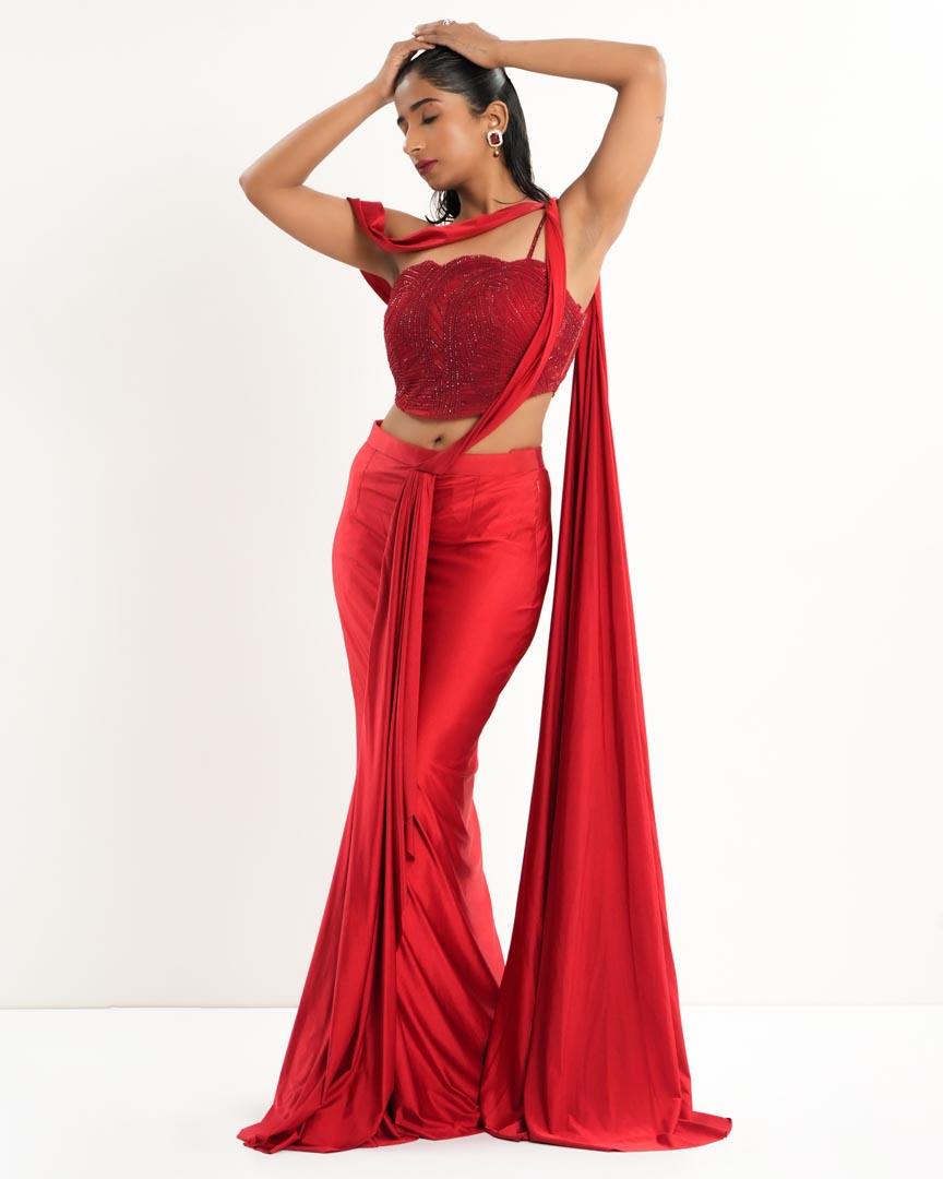 Red Glare Saree