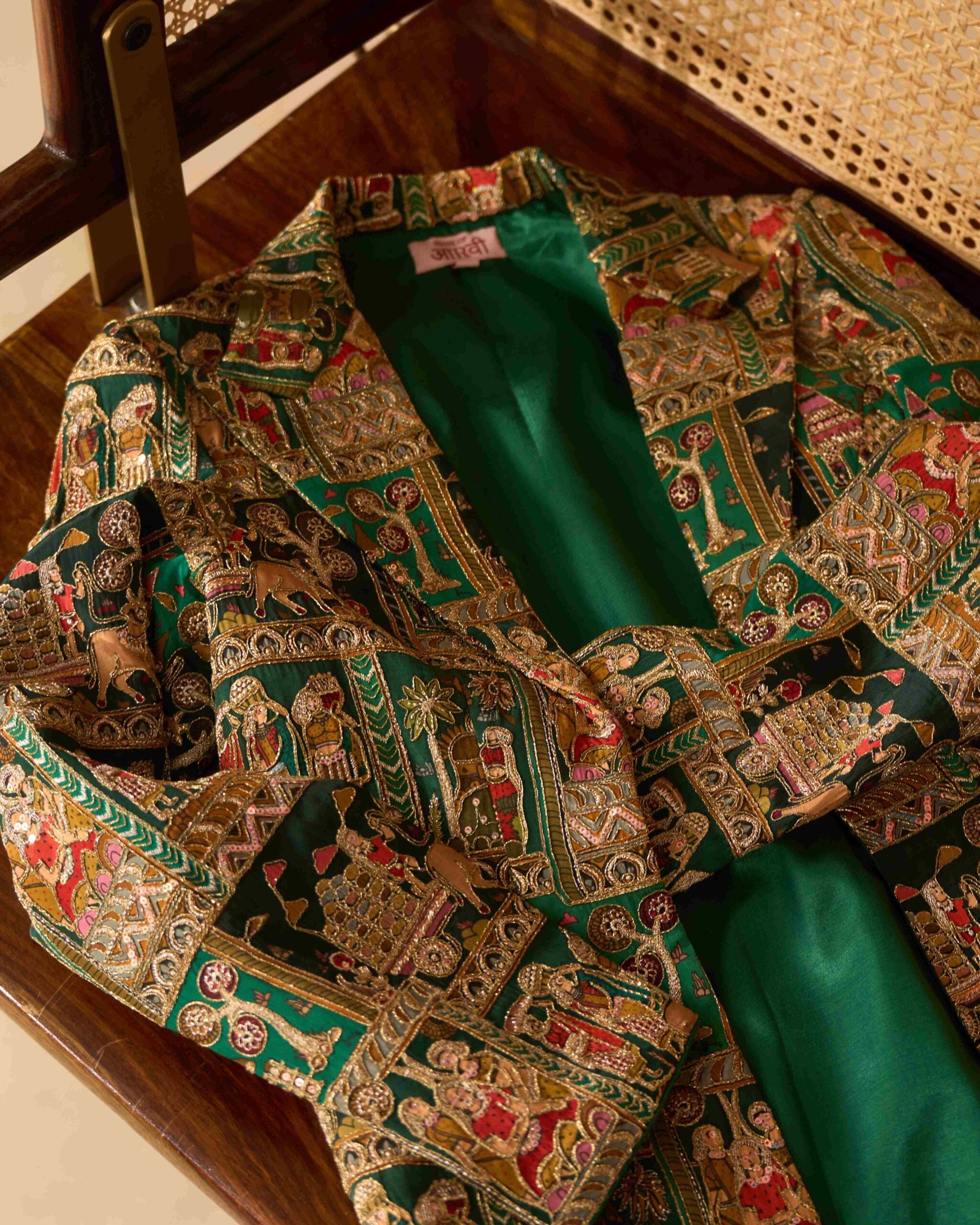 Emerald Darbar Jacket Set