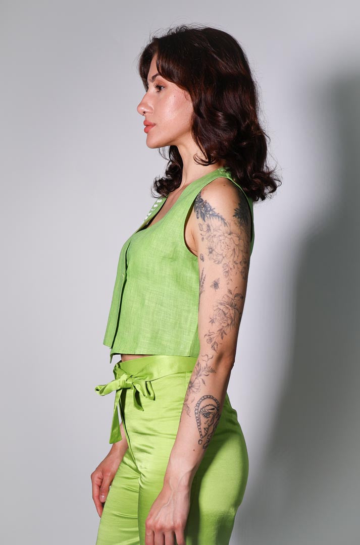 line of FF waistcoat, lime
