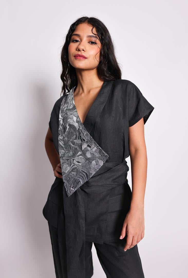 lapel co-ord, black