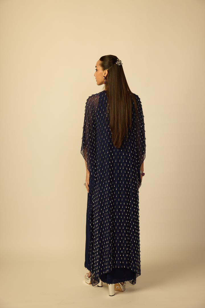 Deep Blue Silver Drop Kaftan