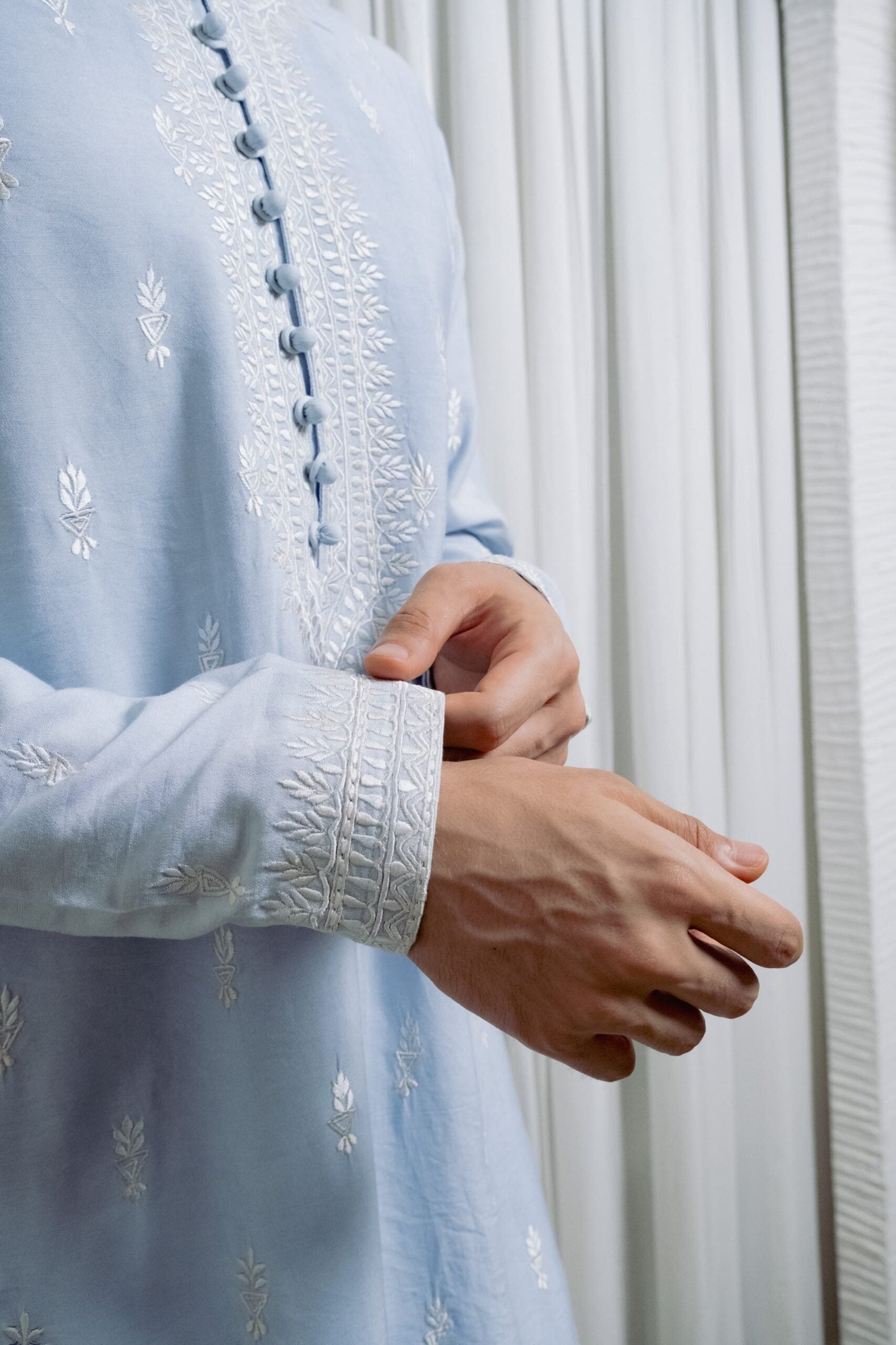 Ice blue kurta set