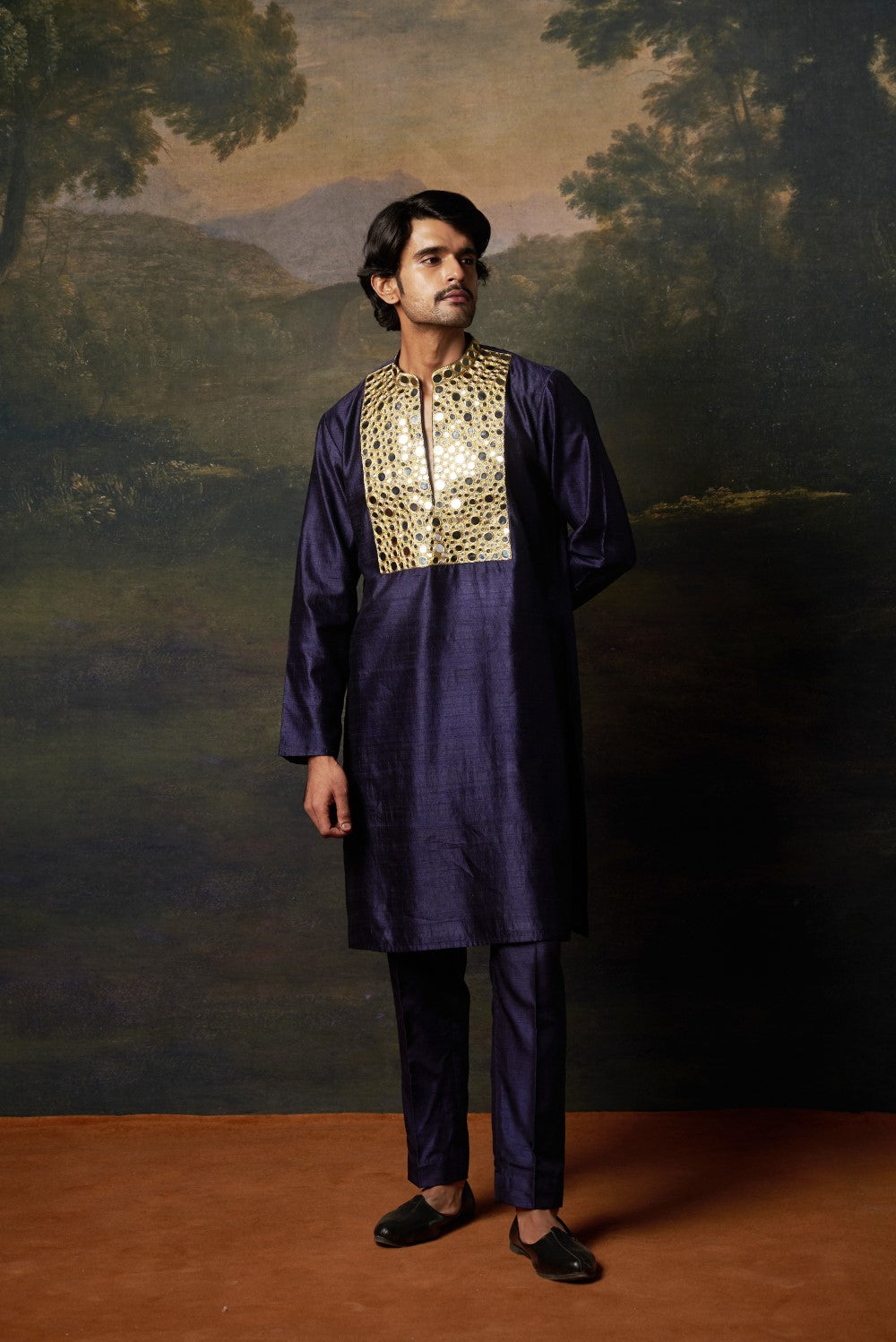 Heavy Mirror Work Kurta with Matching Pyjama