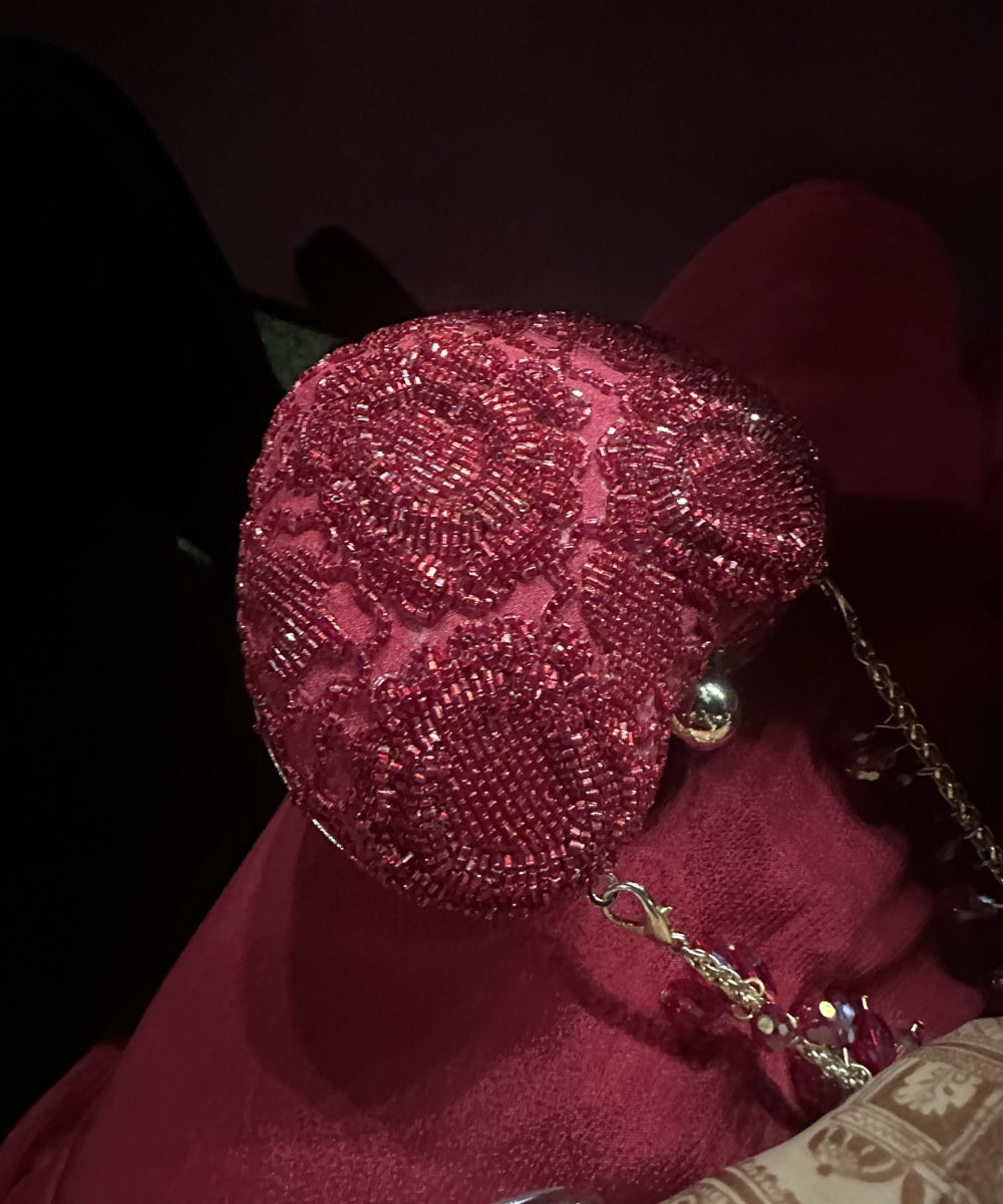 Cora Red Suede Embellished Heart Bag