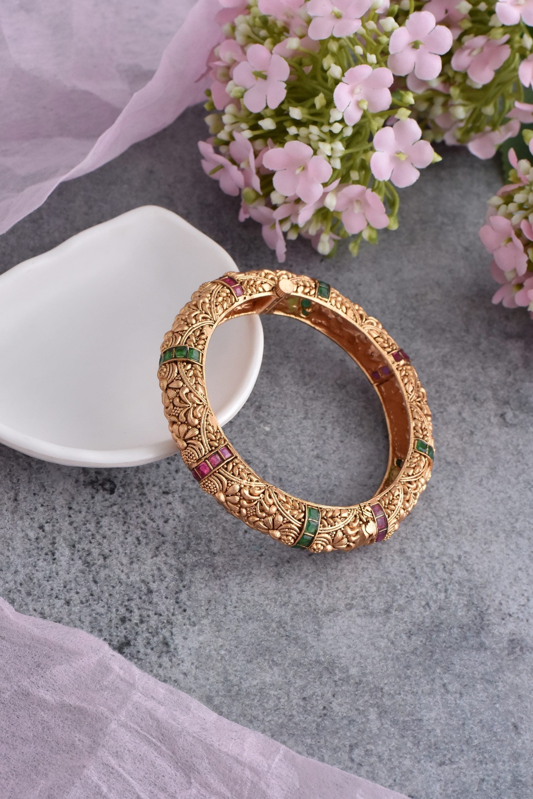 Multicolour Gold Tone Kada