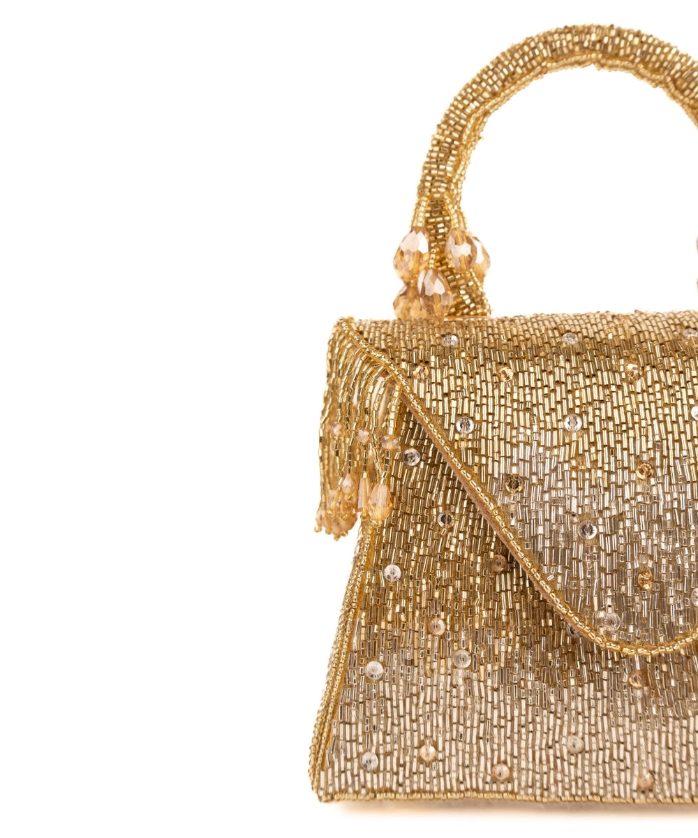 Mabel Gold & Silver Suede Handcrafted Box Bag