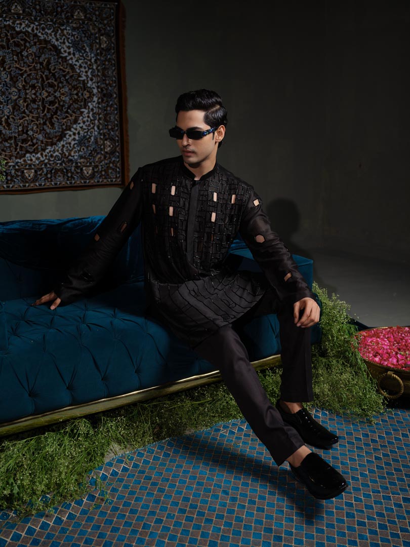 Black Bold Kurta Set