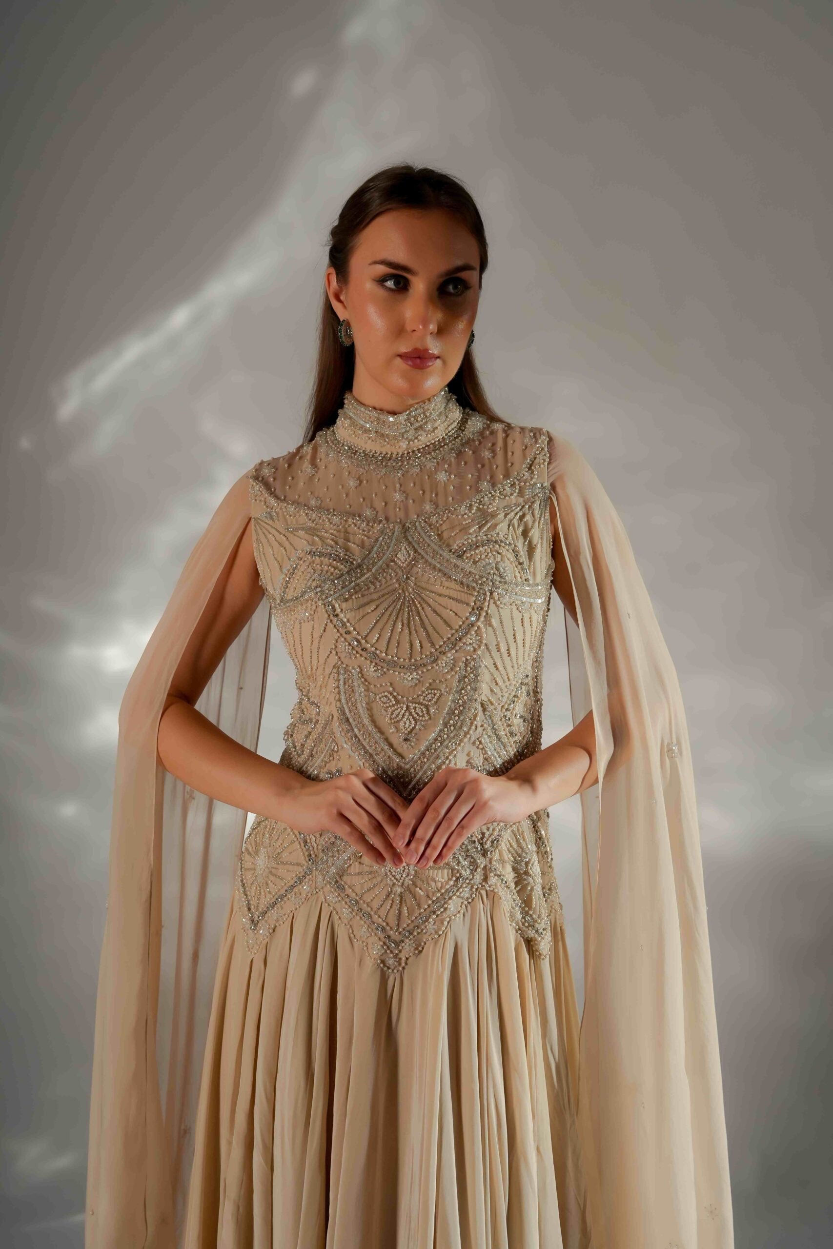 Celeste cape gown