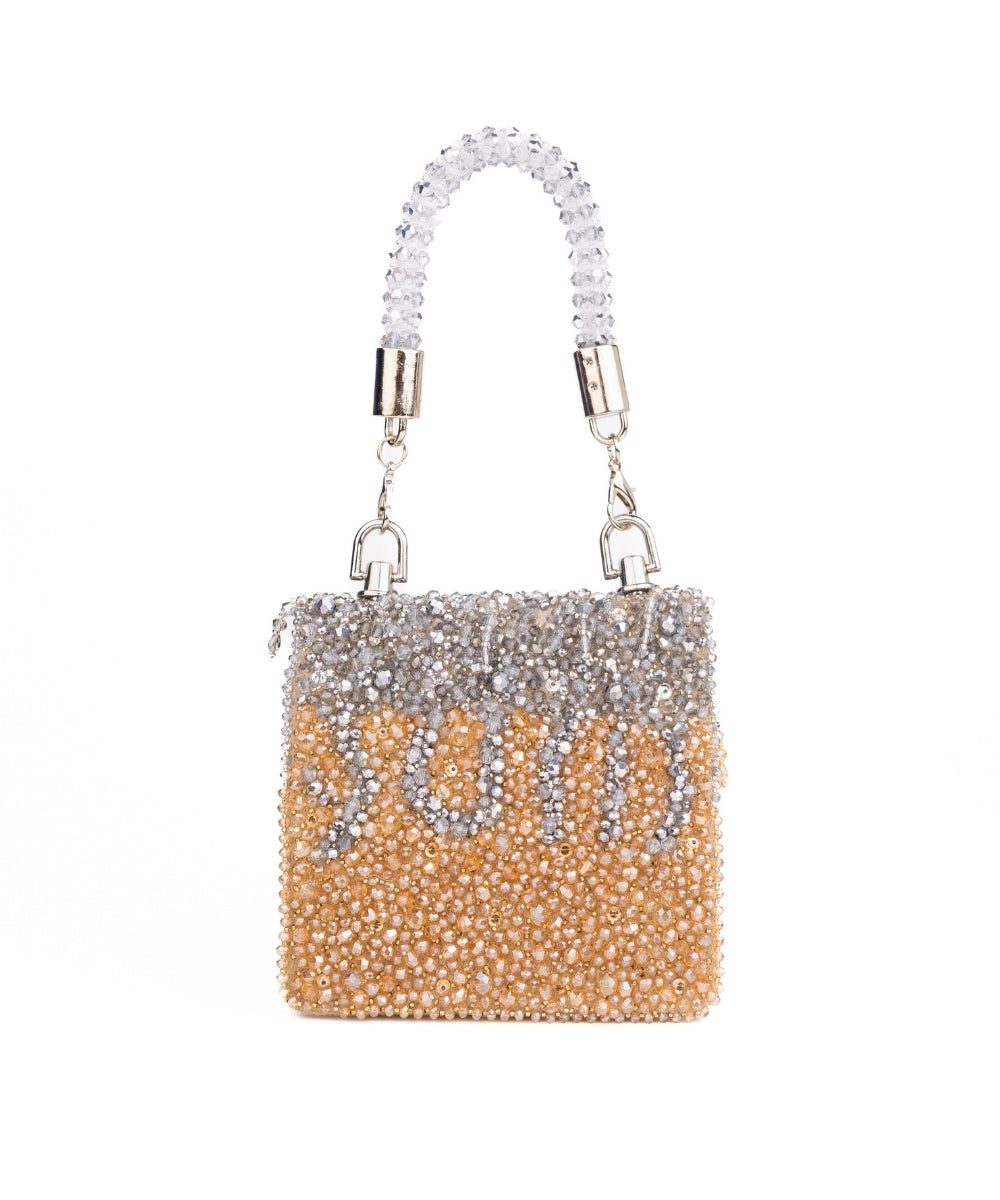 Elsie Gold & Silver Suede Mini Bag