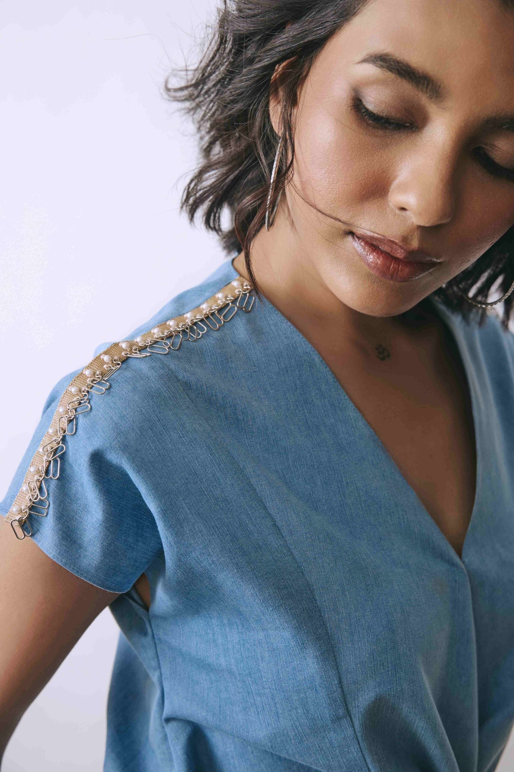 Ice Indigo Sculpt Top