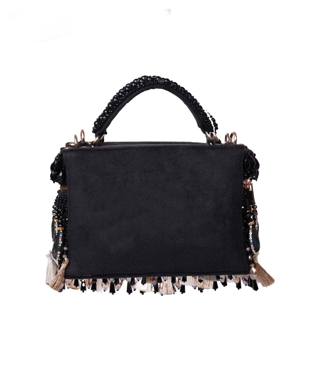 Mirage Black Mirrorwork Embellished Vanity Bag
