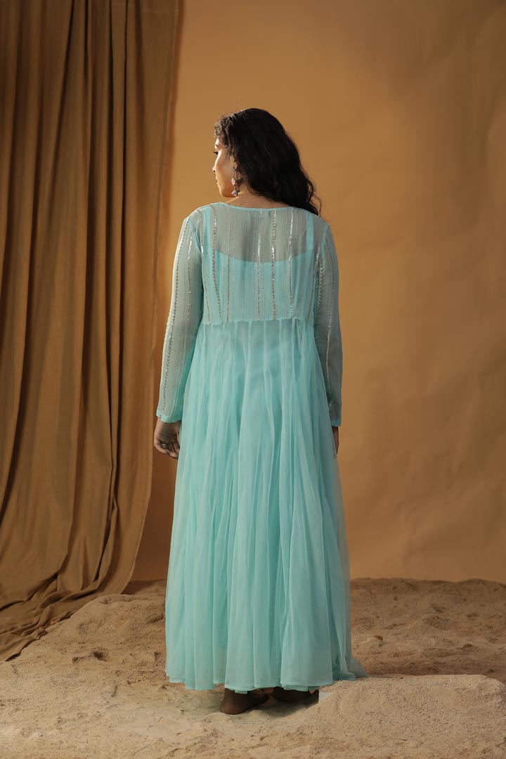 Image of SKY BLUE JACKET DRESS