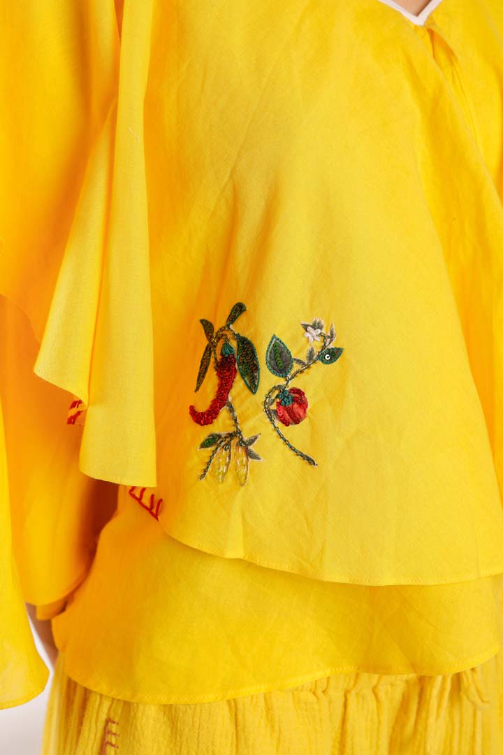 YELLOW RUFFLE TOPNK-TOP-02-RS-S-25