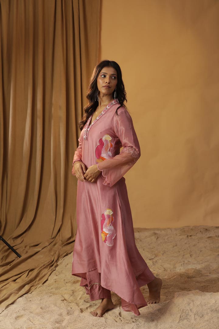 Image of PYAAZI HANDPAINTED A-LINE KURTA SET