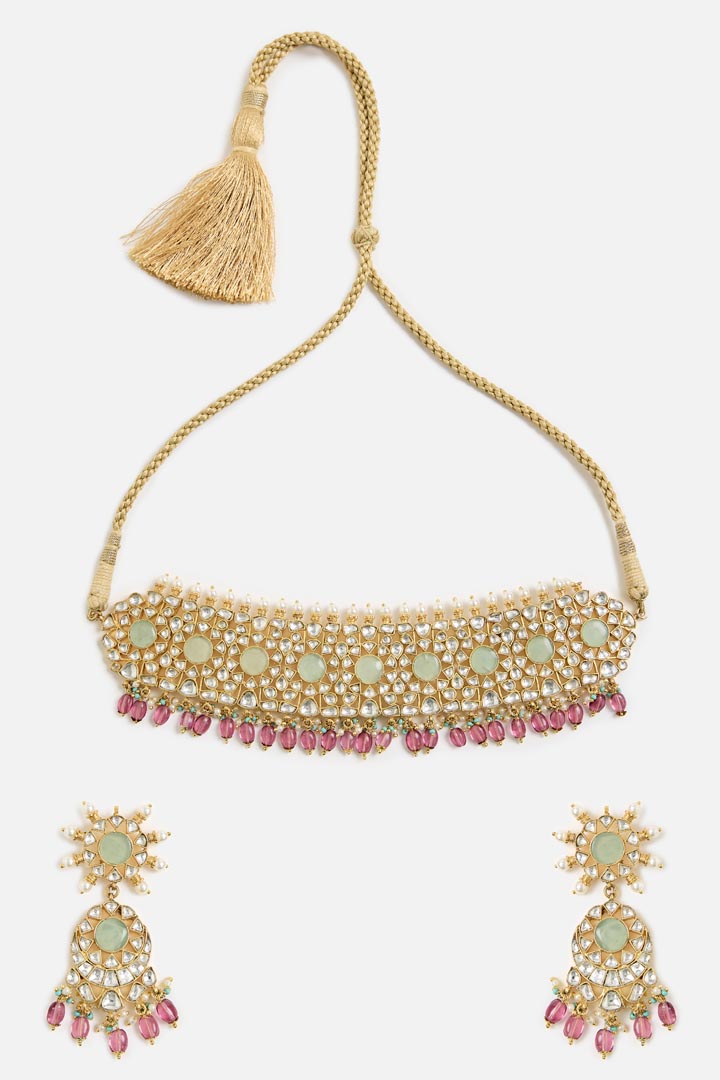 Kundan & Beaded Bridal Choker Set