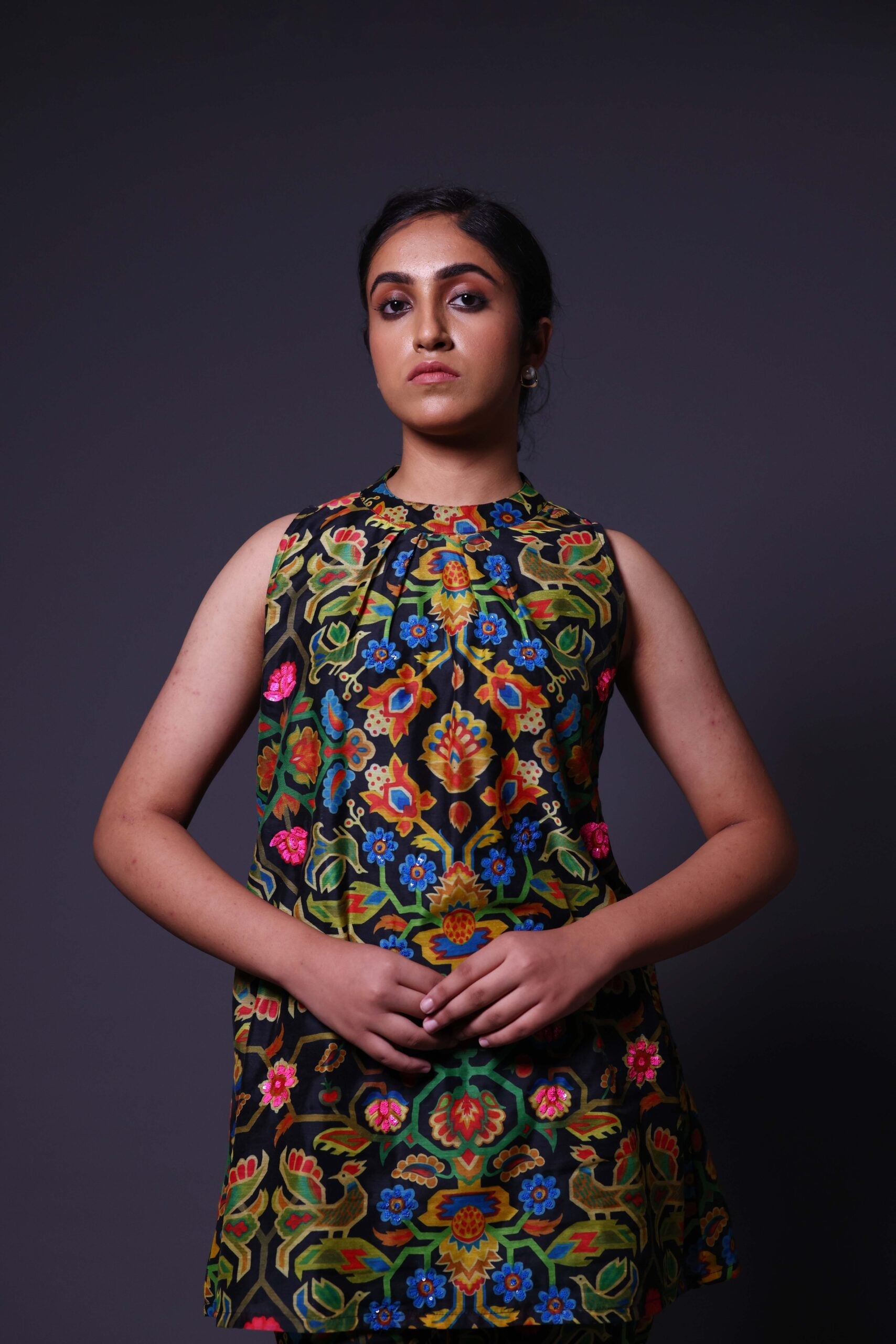 Printed Coord Set with Hand Embroidery