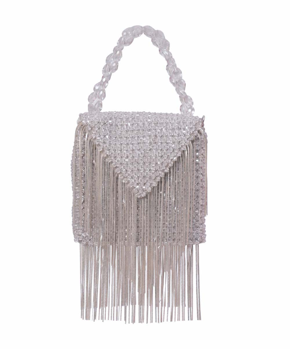 Natali Silver Embellished Mini Bag