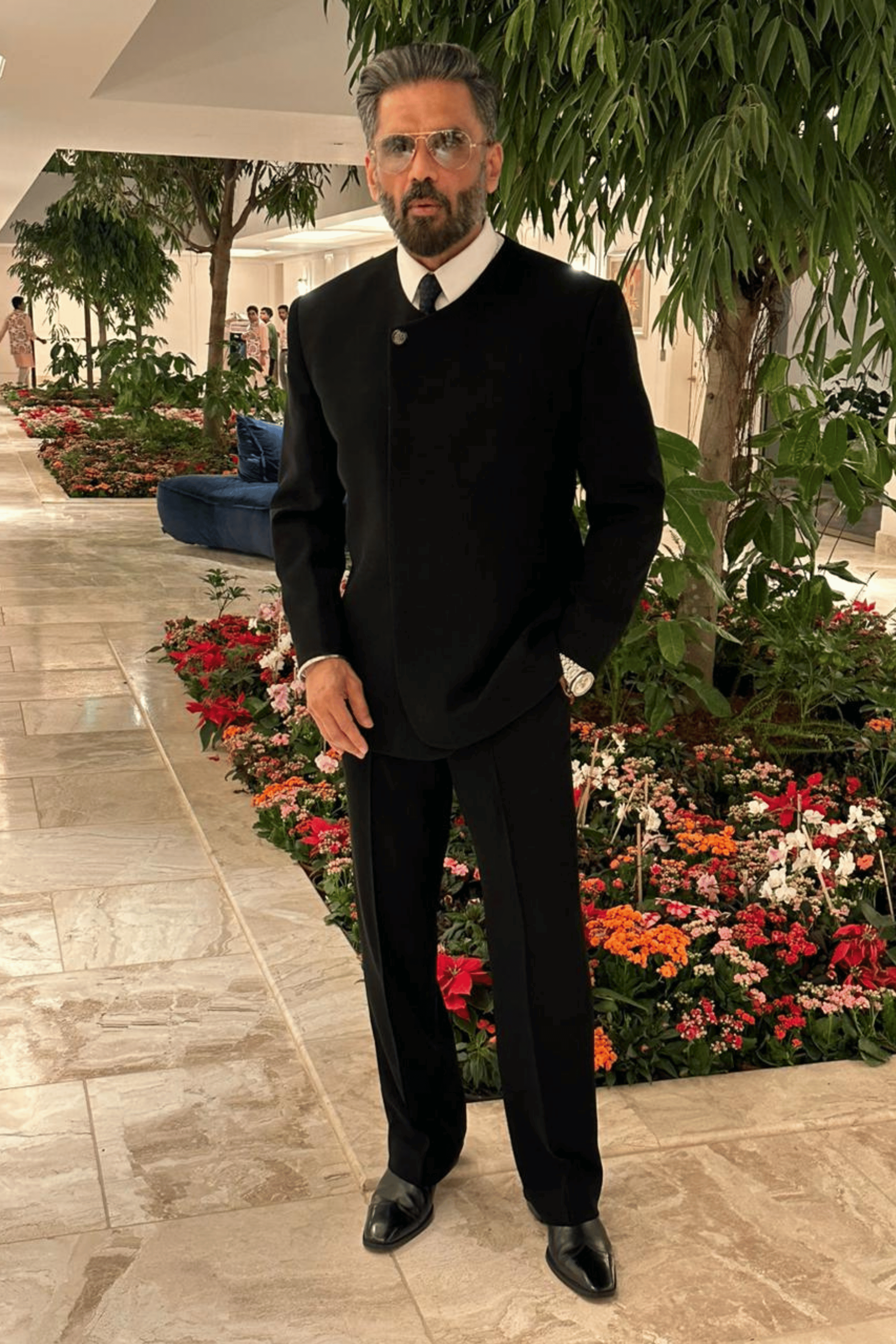 Black Silk Modern Bandhgala Set