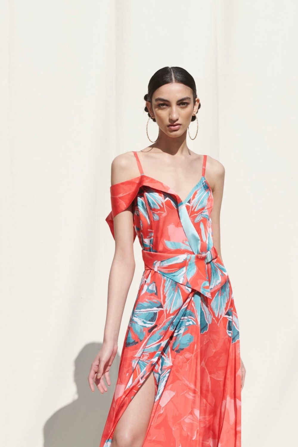 Wrap Panelled Dress With Belt Details