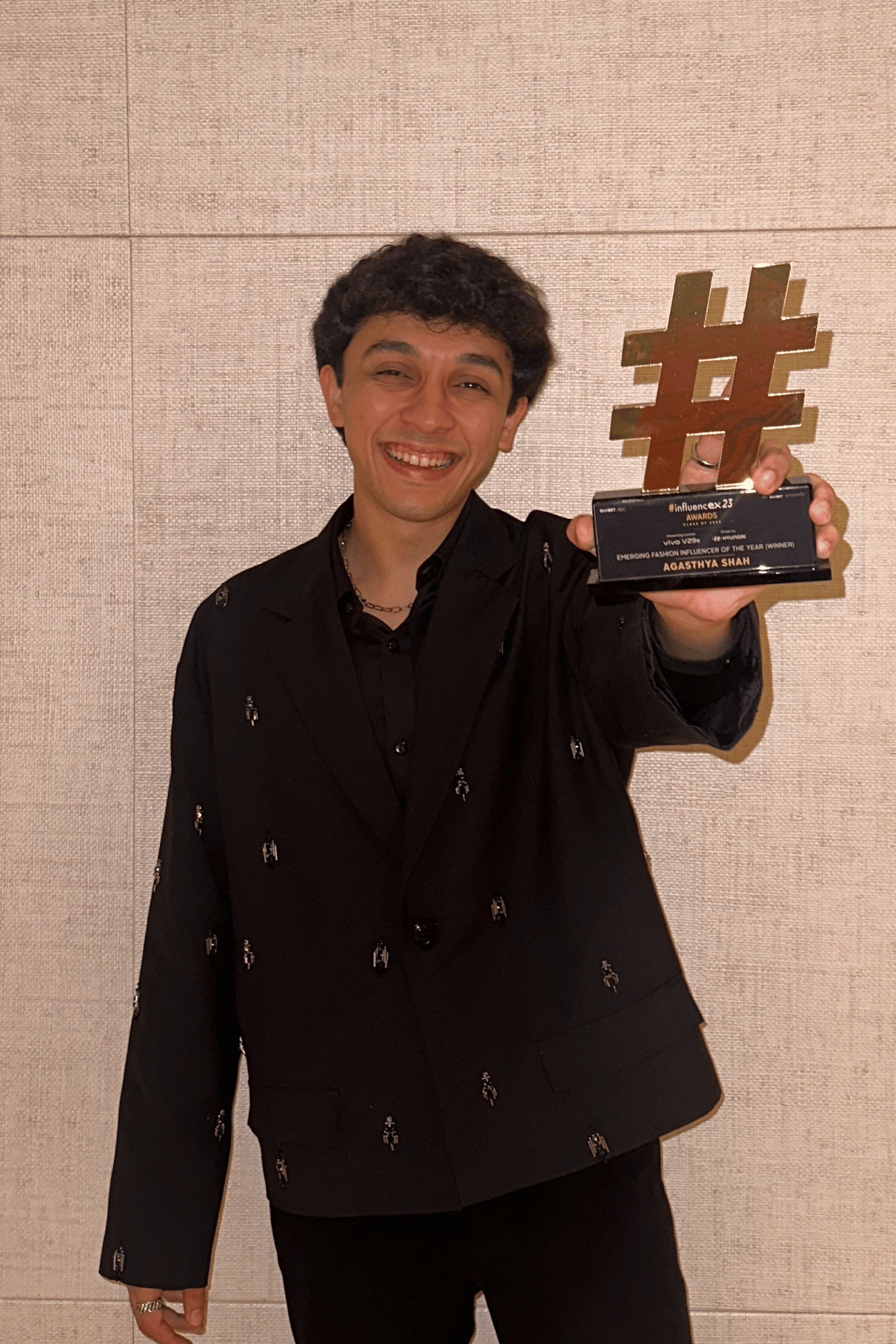 Black Worsted Wool Motifs Embellished Cropped Jacket