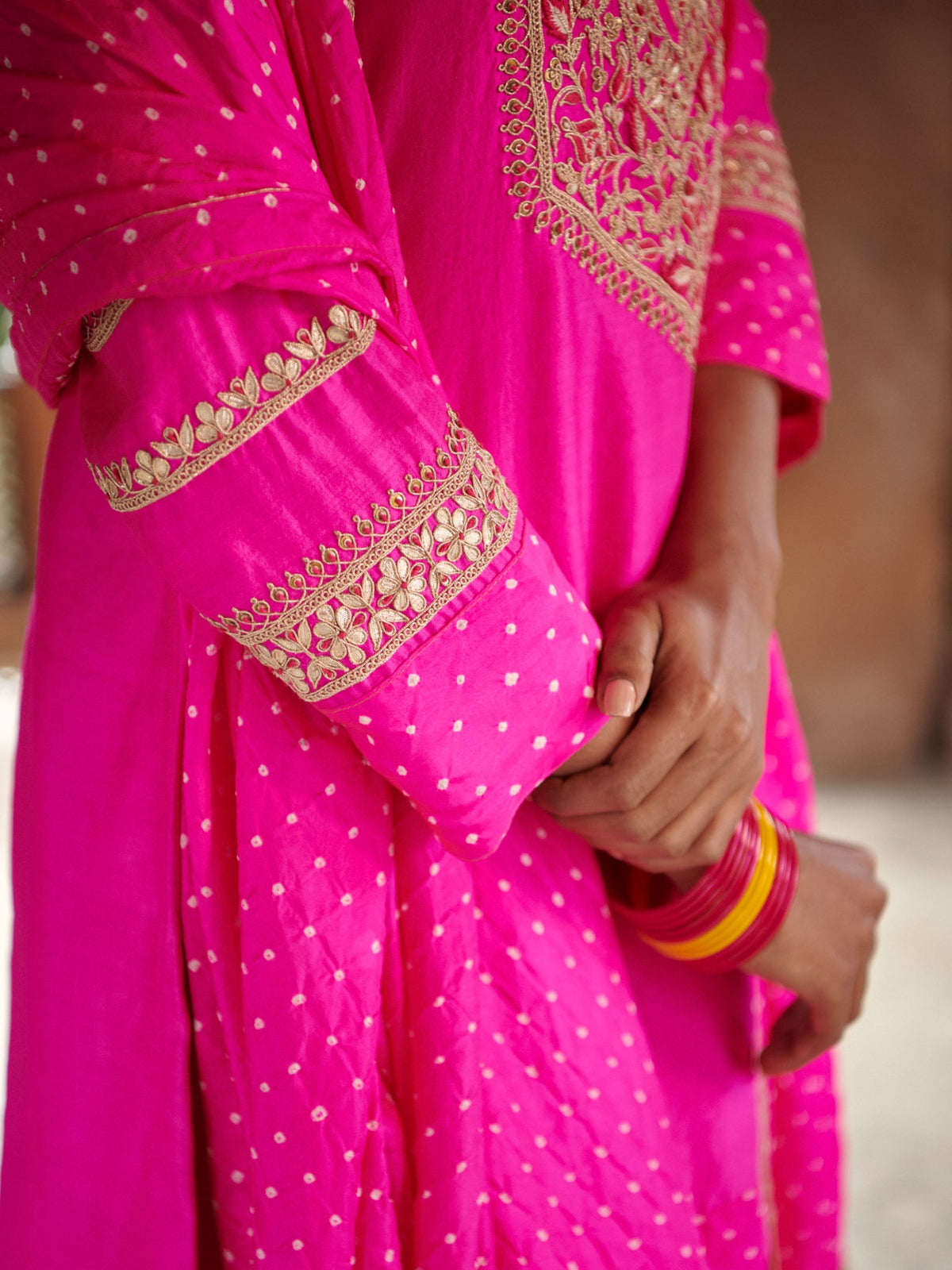 bandhni short sharara