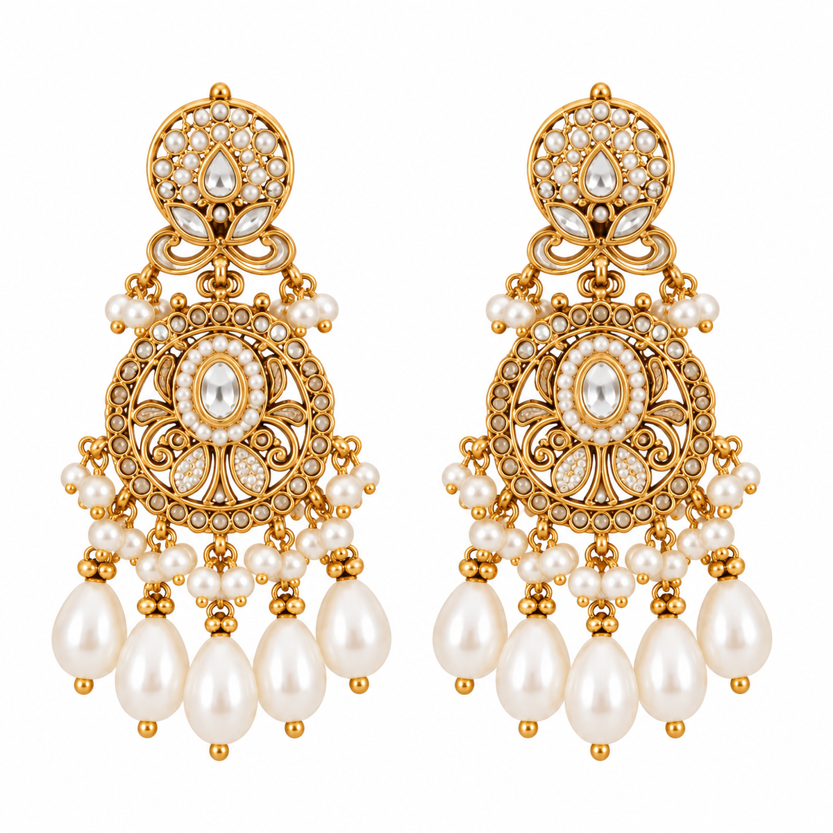 Pearl Kundan Layered Statement Necklace Set