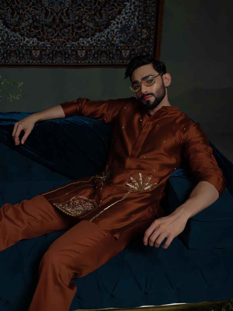 Modern Rust Kurta set